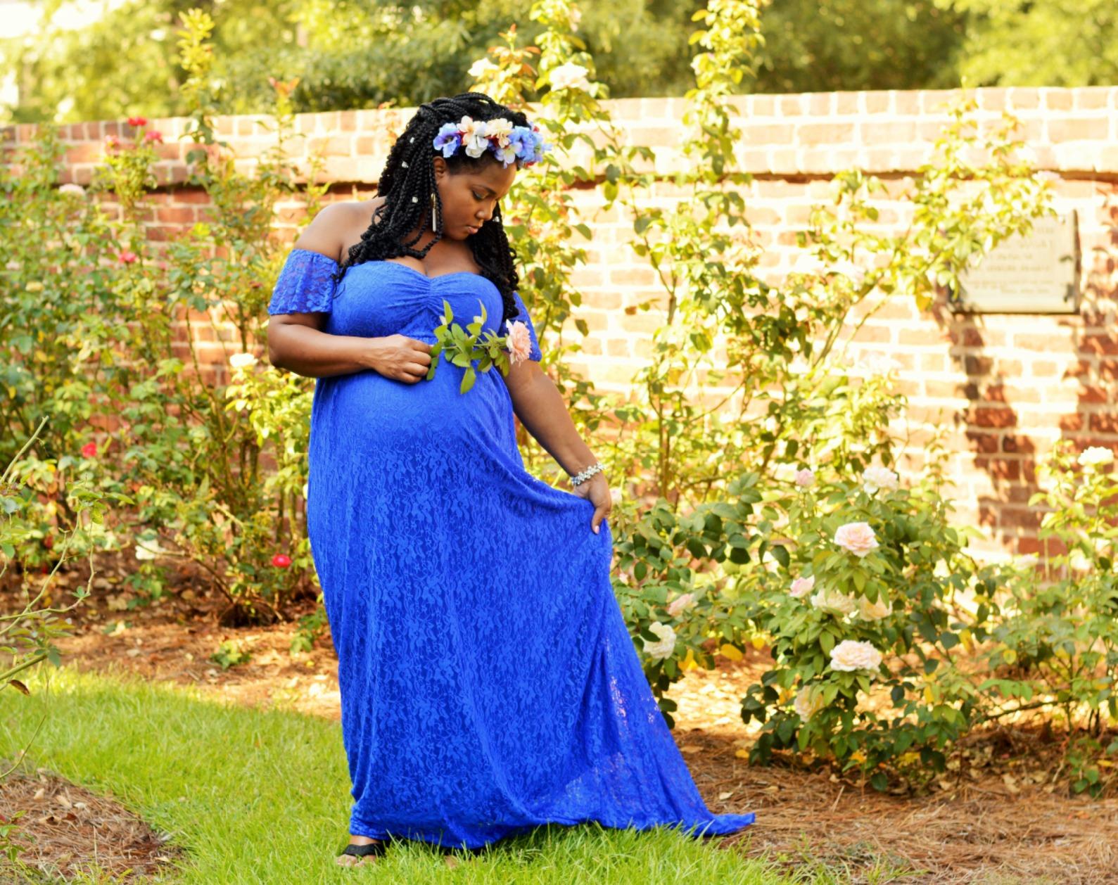 Plus Size Blue Ruffle Maternity Bridal Sleepwear Dress For Photoshoots,  Baby Showers, And Lingerie From Verycute, $34.26